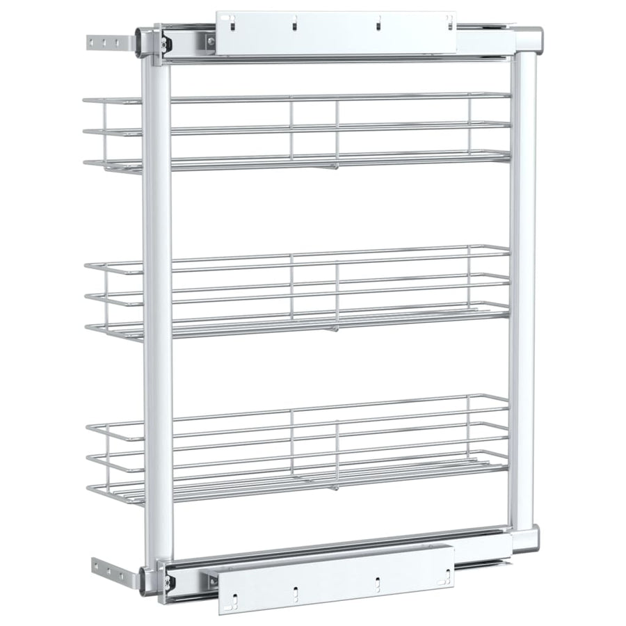 Draadmand Uittrekbaar 3-Laags 47X15,5X55,5 Cm Zilverkleurig 47 x 15.5 x 55.5 cm