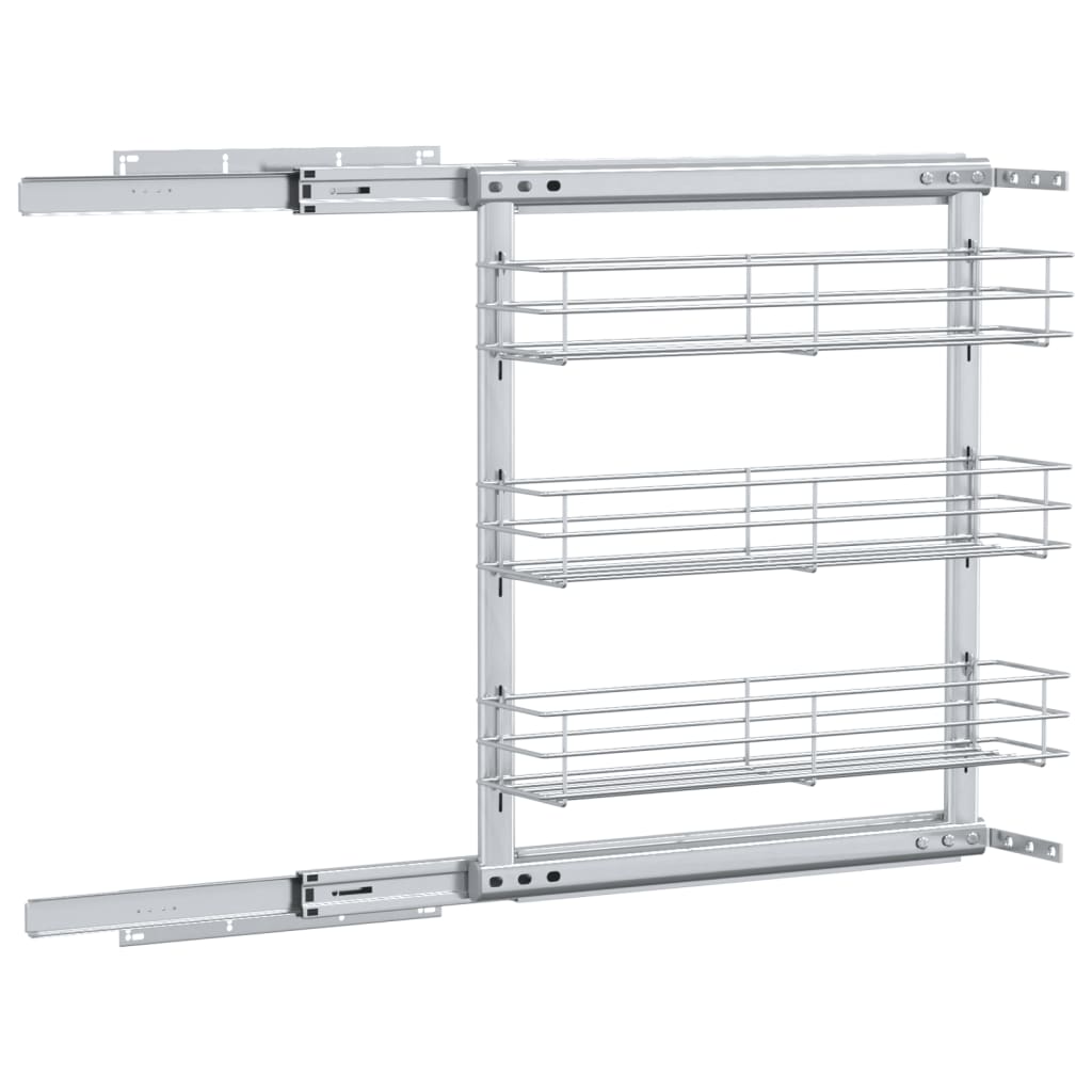 Draadmand Uittrekbaar 3-Laags 47X15,5X55,5 Cm Zilverkleurig 47 x 15.5 x 55.5 cm