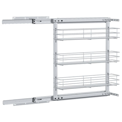 Draadmand Uittrekbaar 3-Laags 47X15,5X55,5 Cm Zilverkleurig 47 x 15.5 x 55.5 cm