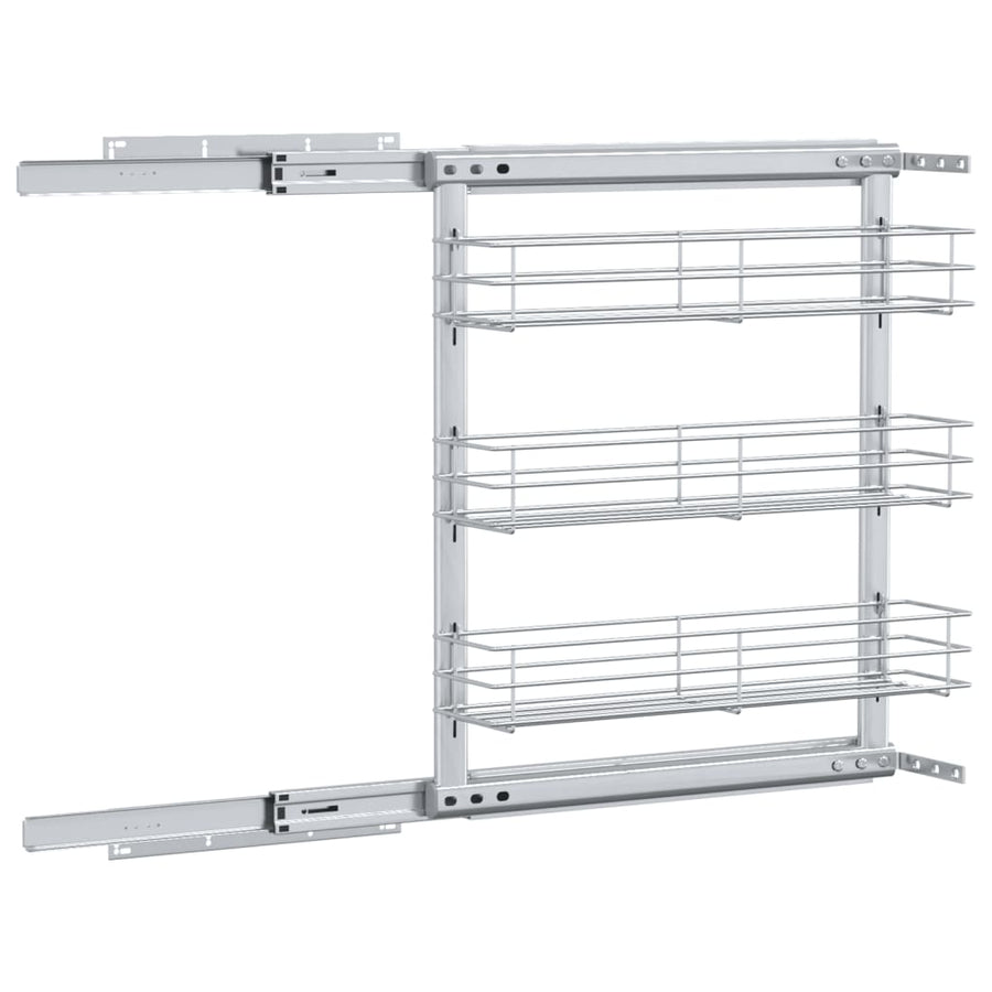 Draadmand Uittrekbaar 3-Laags 47X15,5X55,5 Cm Zilverkleurig 47 x 15.5 x 55.5 cm