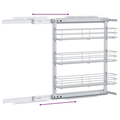 Draadmand Uittrekbaar 3-Laags 47X15,5X55,5 Cm Zilverkleurig 47 x 15.5 x 55.5 cm