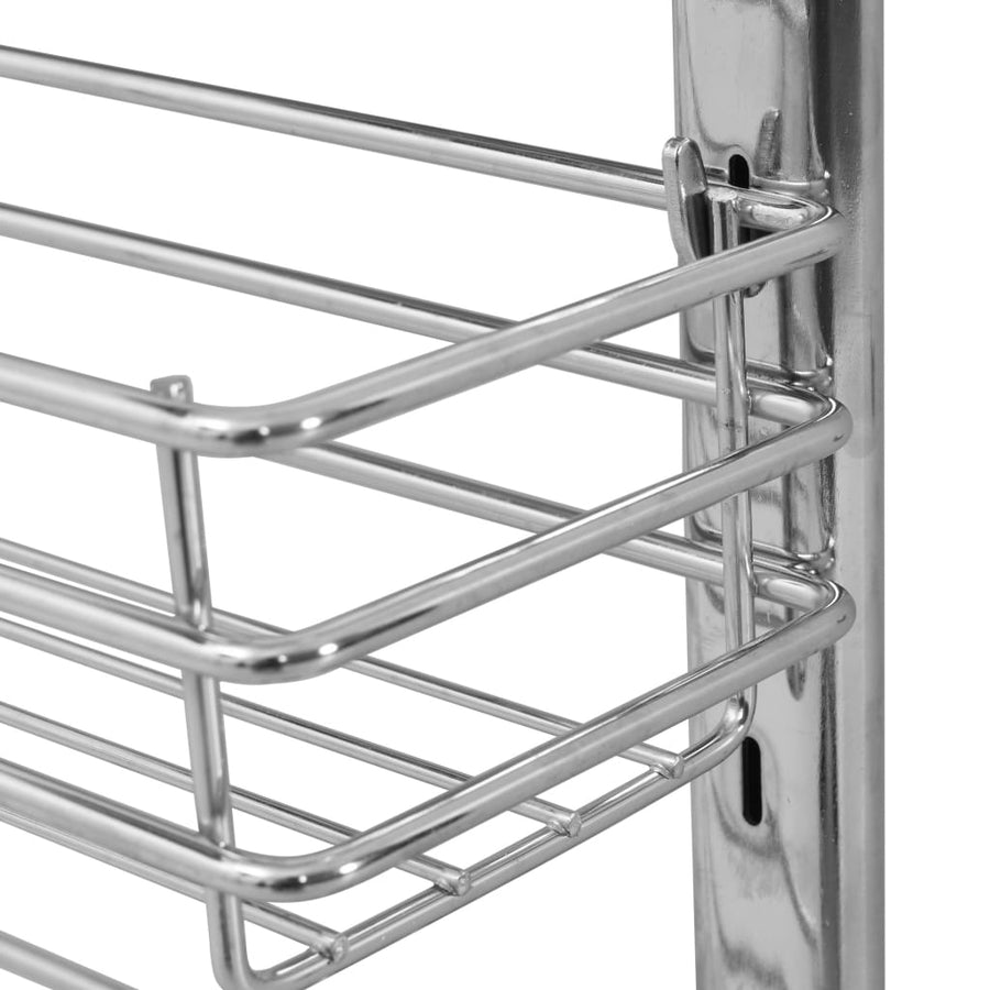 Draadmand Uittrekbaar 3-Laags 47X15,5X55,5 Cm Zilverkleurig 47 x 15.5 x 55.5 cm