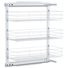 Draadmand Keuken Uittrekbaar 3-Laags Zilverkleurig 47 x 25 x 56 cm