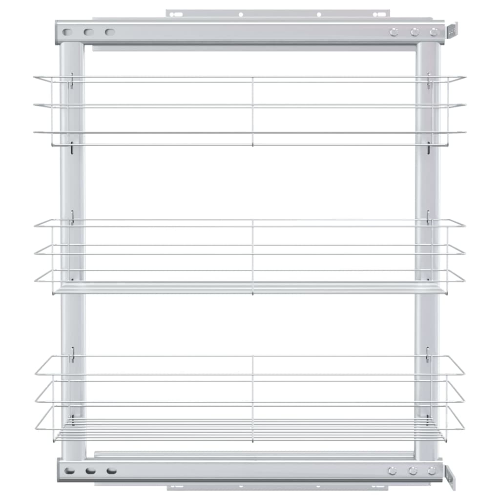 Draadmand Keuken Uittrekbaar 3-Laags Zilverkleurig 47 x 25 x 56 cm
