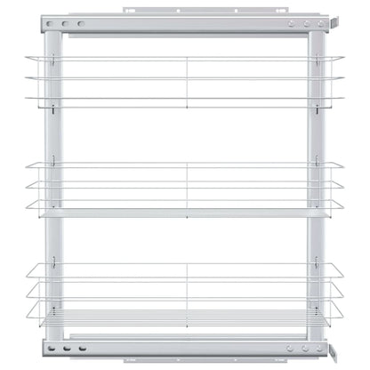 Draadmand Keuken Uittrekbaar 3-Laags Zilverkleurig 47 x 25 x 56 cm