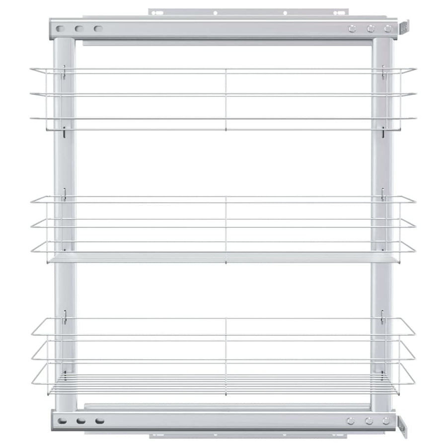 Draadmand Keuken Uittrekbaar 3-Laags Zilverkleurig 47 x 25 x 56 cm