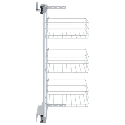 Draadmand Keuken Uittrekbaar 3-Laags Zilverkleurig 47 x 25 x 56 cm