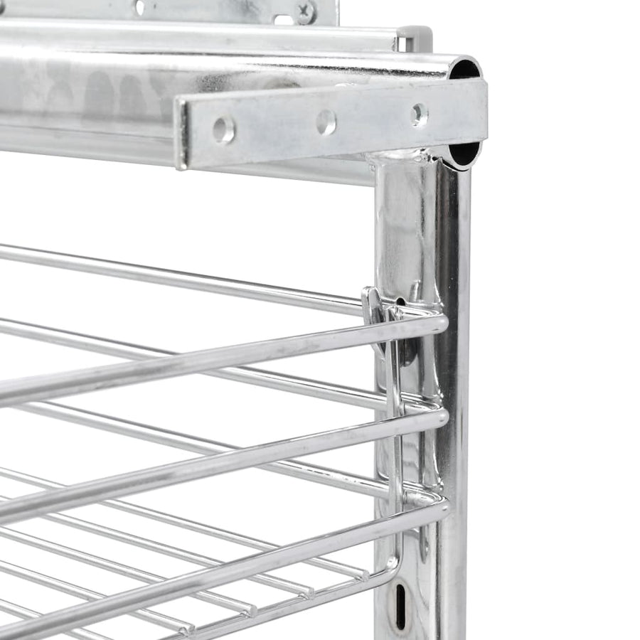 Draadmand Keuken Uittrekbaar 3-Laags Zilverkleurig 47 x 25 x 56 cm