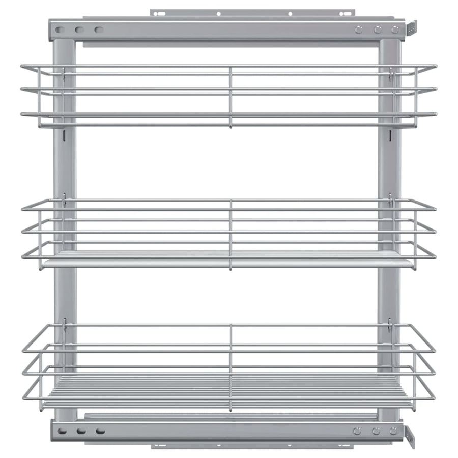 Draadmand Keuken Uittrekbaar 3-Laags Zilverkleurig 47 x 35 x 56 cm