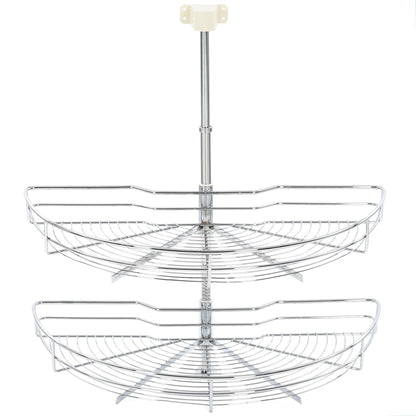Draadmand Keuken 2-Laags 180 Graden Zilverkleurig 75 x 38 x 80 cm
