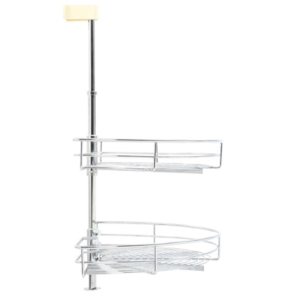 Draadmand Keuken 2-Laags 180 Graden Zilverkleurig 75 x 38 x 80 cm