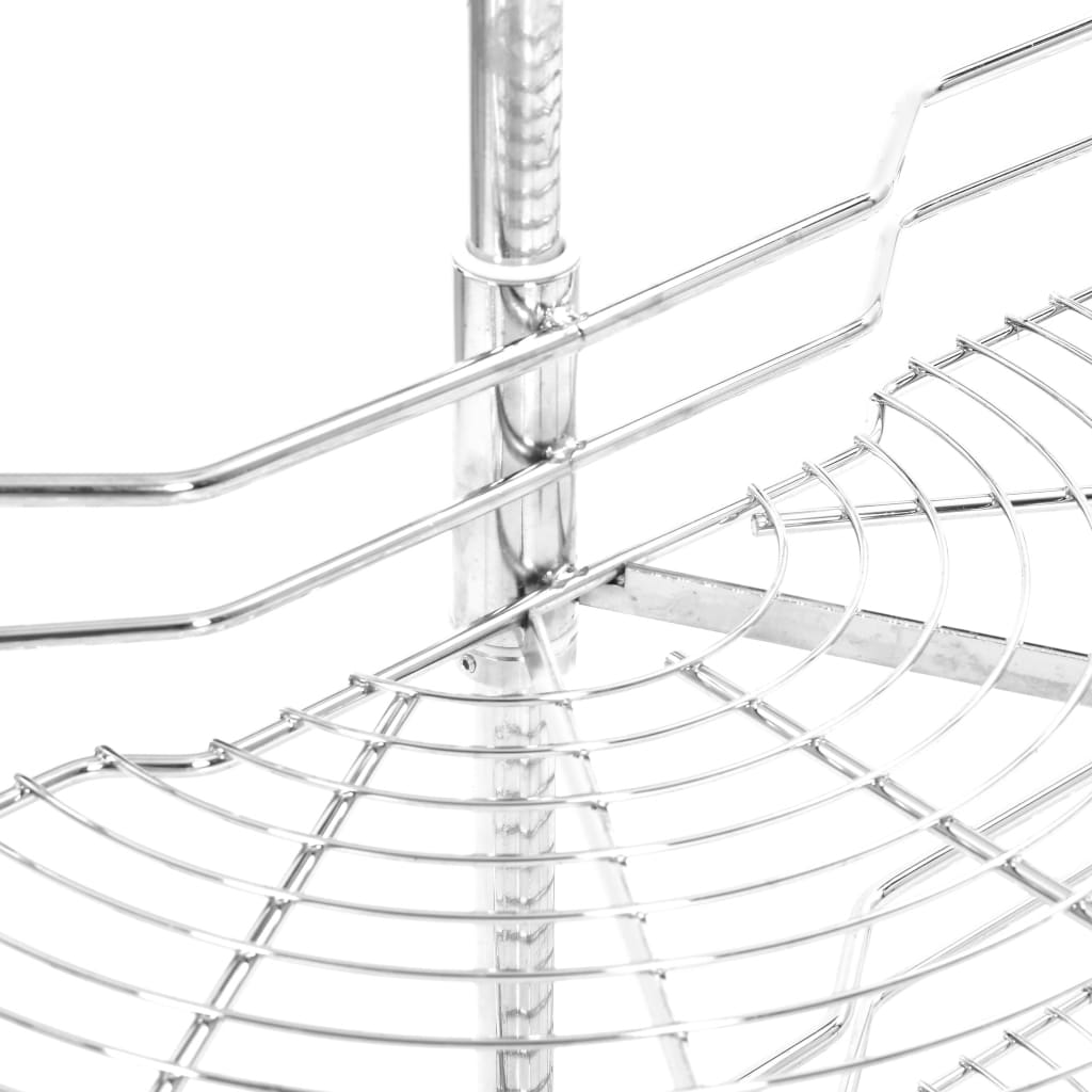 Draadmand Keuken 2-Laags 180 Graden Zilverkleurig 75 x 38 x 80 cm