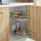 Wire Basket Kitchen 2-Tier 180 Degree Silver