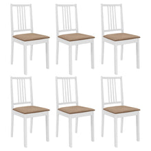 Eetkamerstoelen Met Kussens Massief Hout Wit 6 white and cream