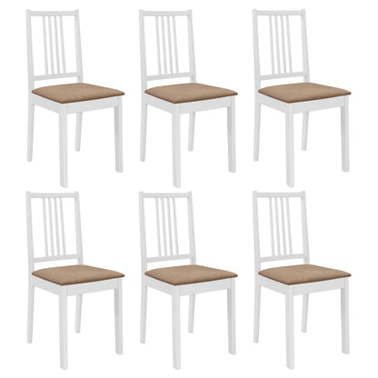 Eetkamerstoelen Met Kussens Massief Hout Wit 6 white and cream