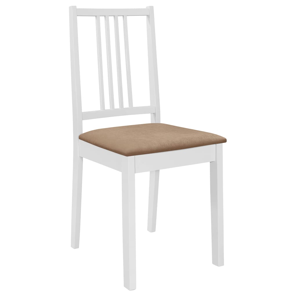 Eetkamerstoelen Met Kussens Massief Hout Wit 6 white and cream