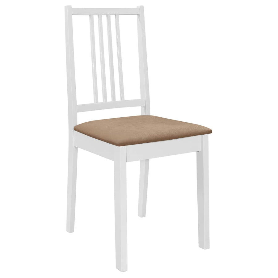 Eetkamerstoelen Met Kussens Massief Hout Wit 6 white and cream