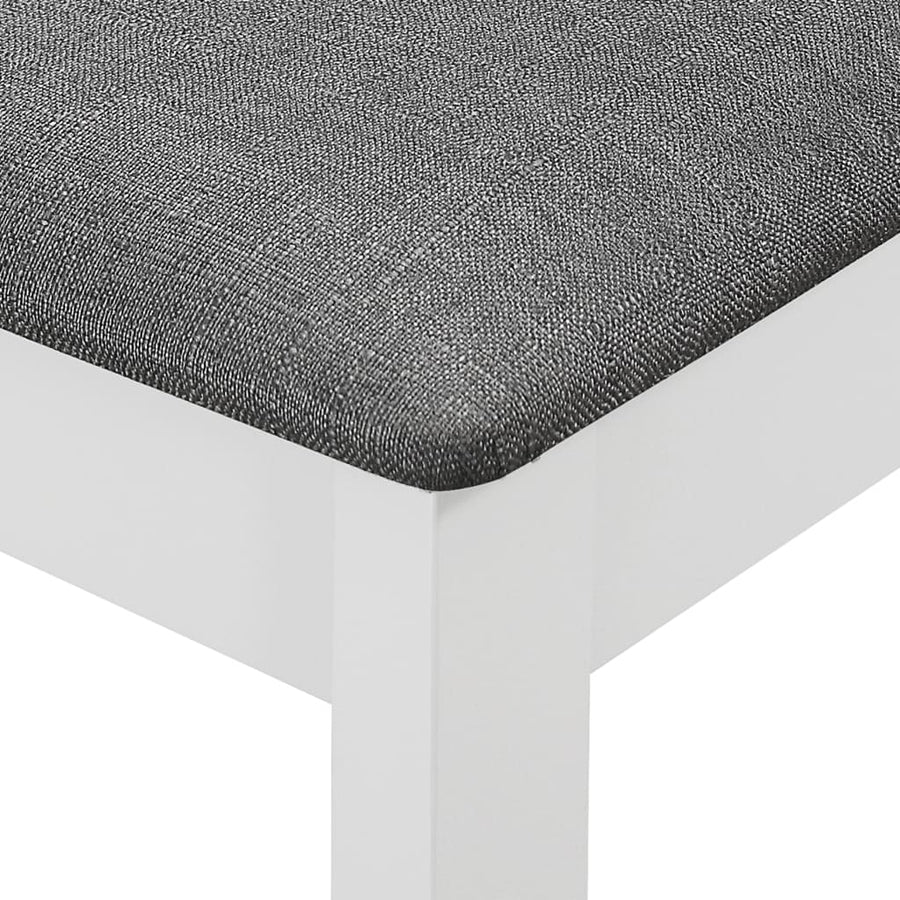 Eetkamerstoelen Met Kussens Massief Hout 6 Wit en grijs