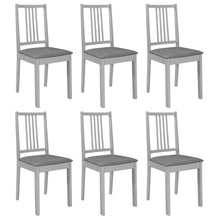 Eetkamerstoelen Met Kussens 6 St Massief Hout Grijs