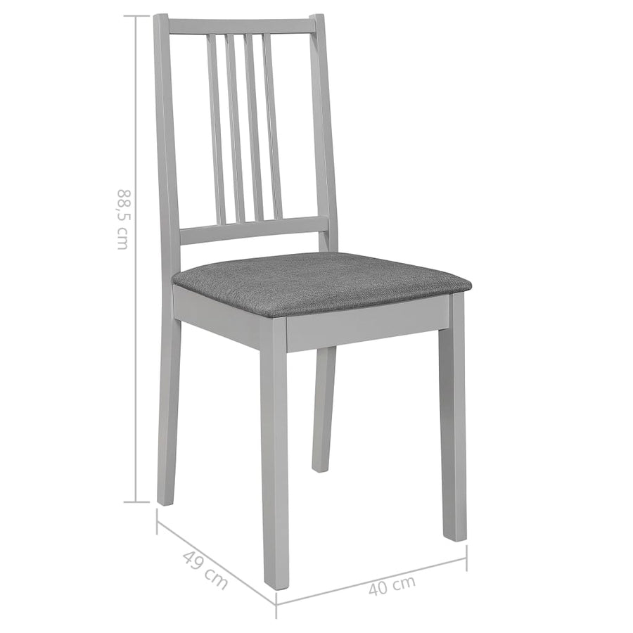 Eetkamerstoelen Met Kussens 6 St Massief Hout Grijs