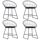 Dining chairs with faux leather seats 4 pcs steel black