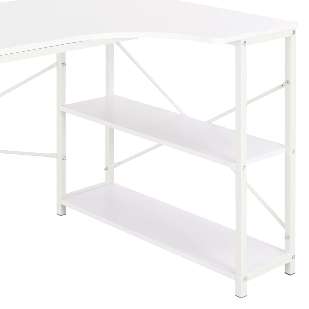 Computerbureau 120X72X70 Cm Wit L-vormig bureau