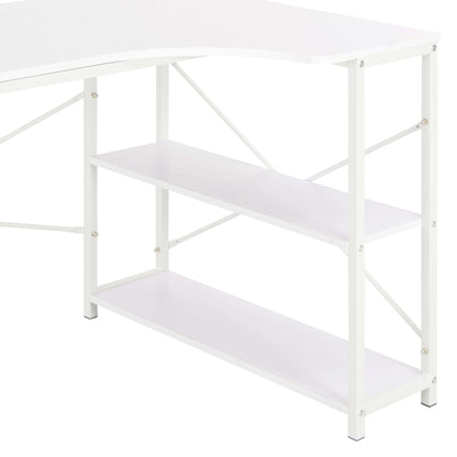 Computerbureau 120X72X70 Cm Wit L-vormig bureau