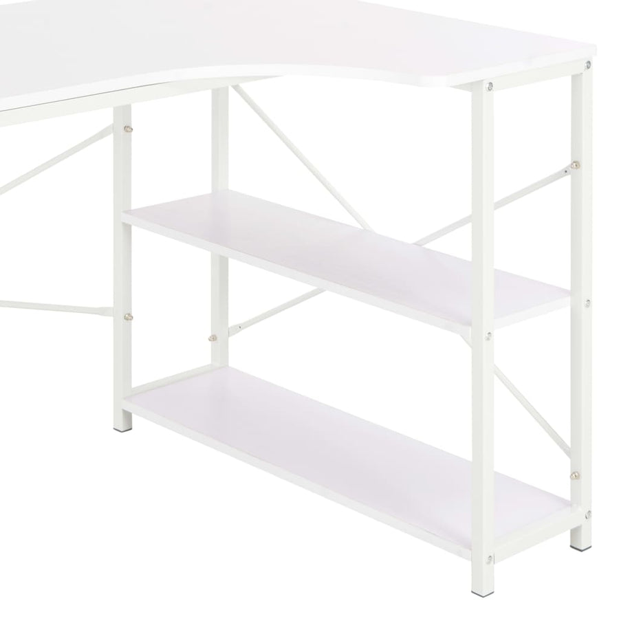 Computerbureau 120X72X70 Cm Wit L-vormig bureau