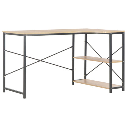 Computerbureau 120X72X70 Cm Kleurig Zwart en eiken