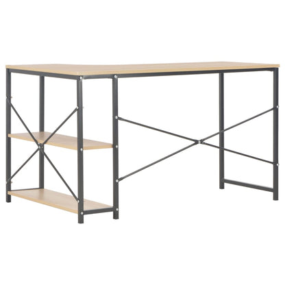 Computerbureau 120X72X70 Cm Kleurig Zwart en eiken