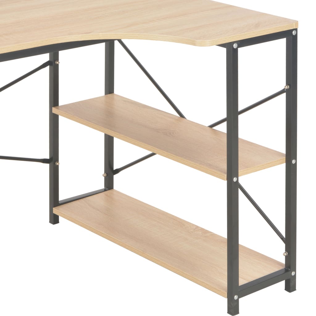 Computerbureau 120X72X70 Cm Kleurig Zwart en eiken