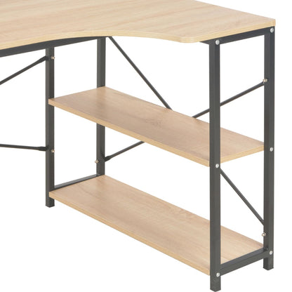 Computerbureau 120X72X70 Cm Kleurig Zwart en eiken