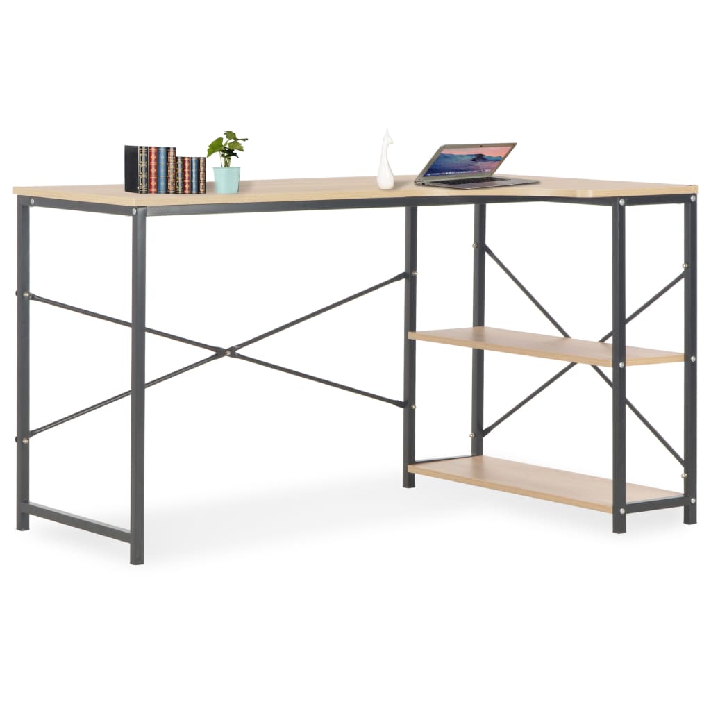 Computerbureau 120X72X70 Cm Kleurig Zwart en eiken