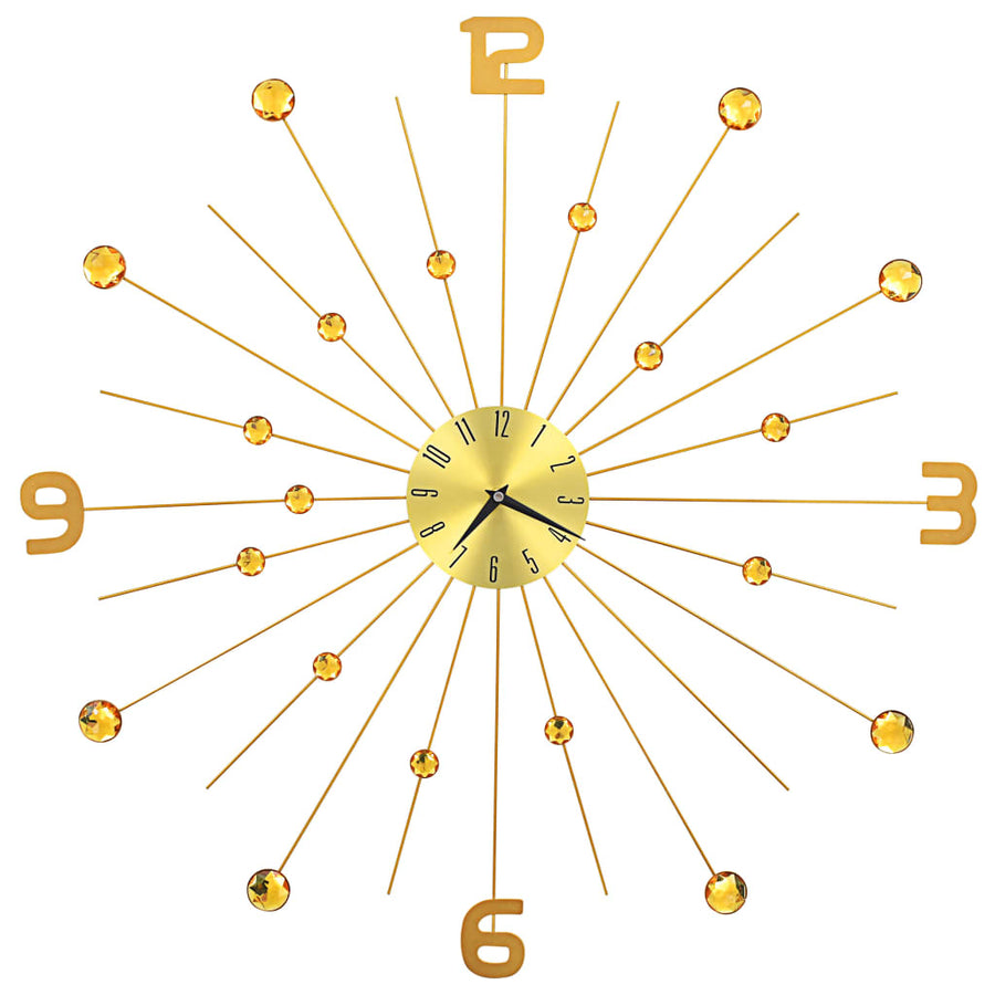 Wandklok Metaal Goudkleurig 70 cm Goud with nummer