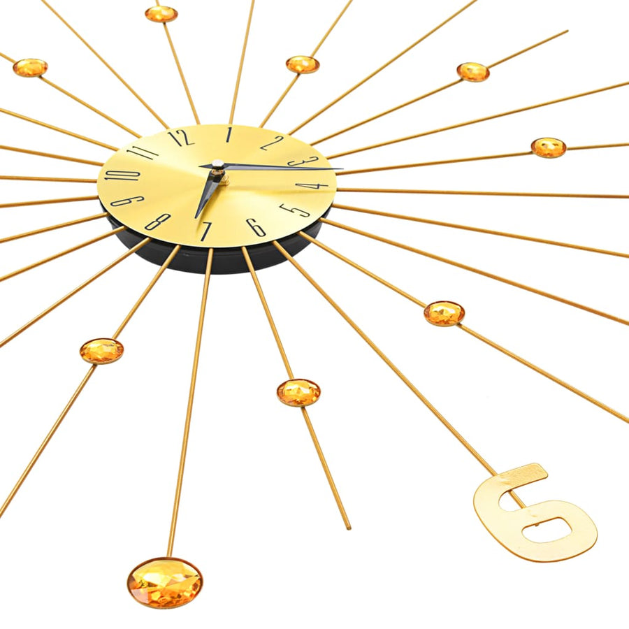 Wandklok Metaal Goudkleurig 70 cm Goud with nummer