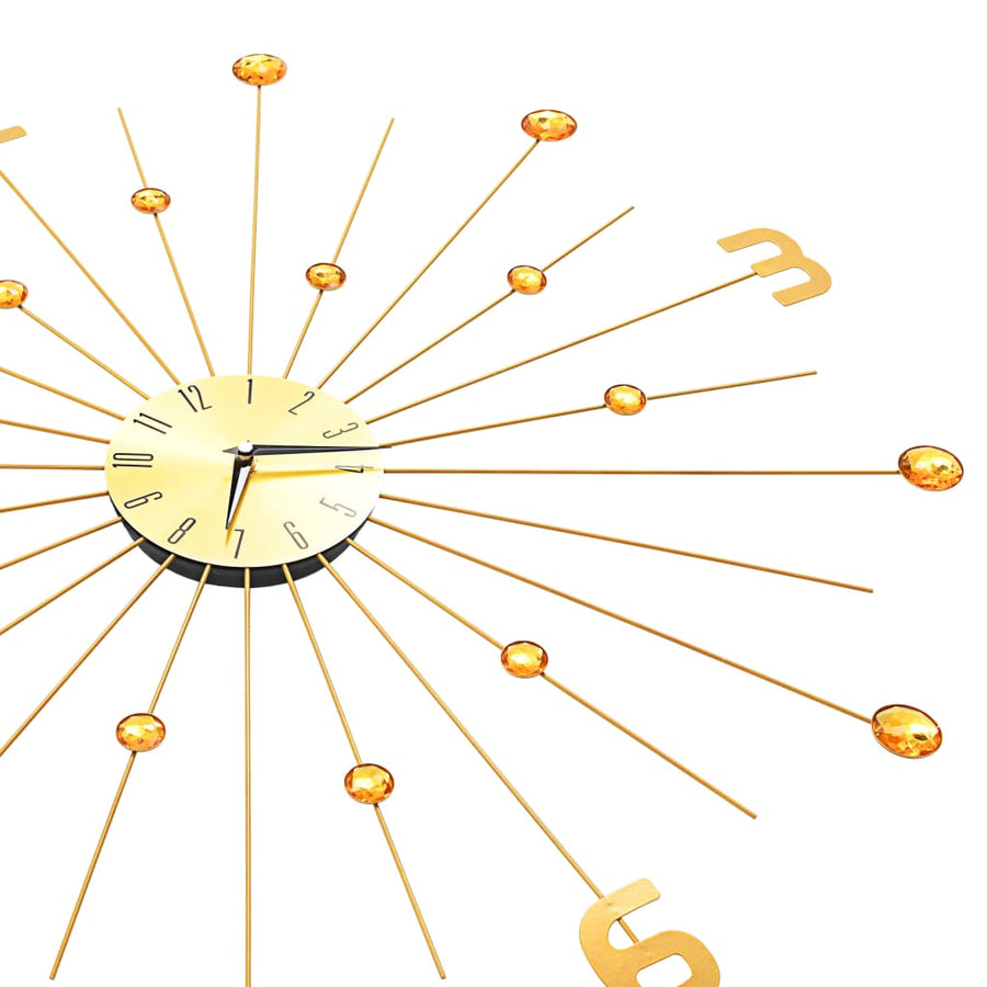 Wandklok Metaal Goudkleurig 70 cm Goud with nummer
