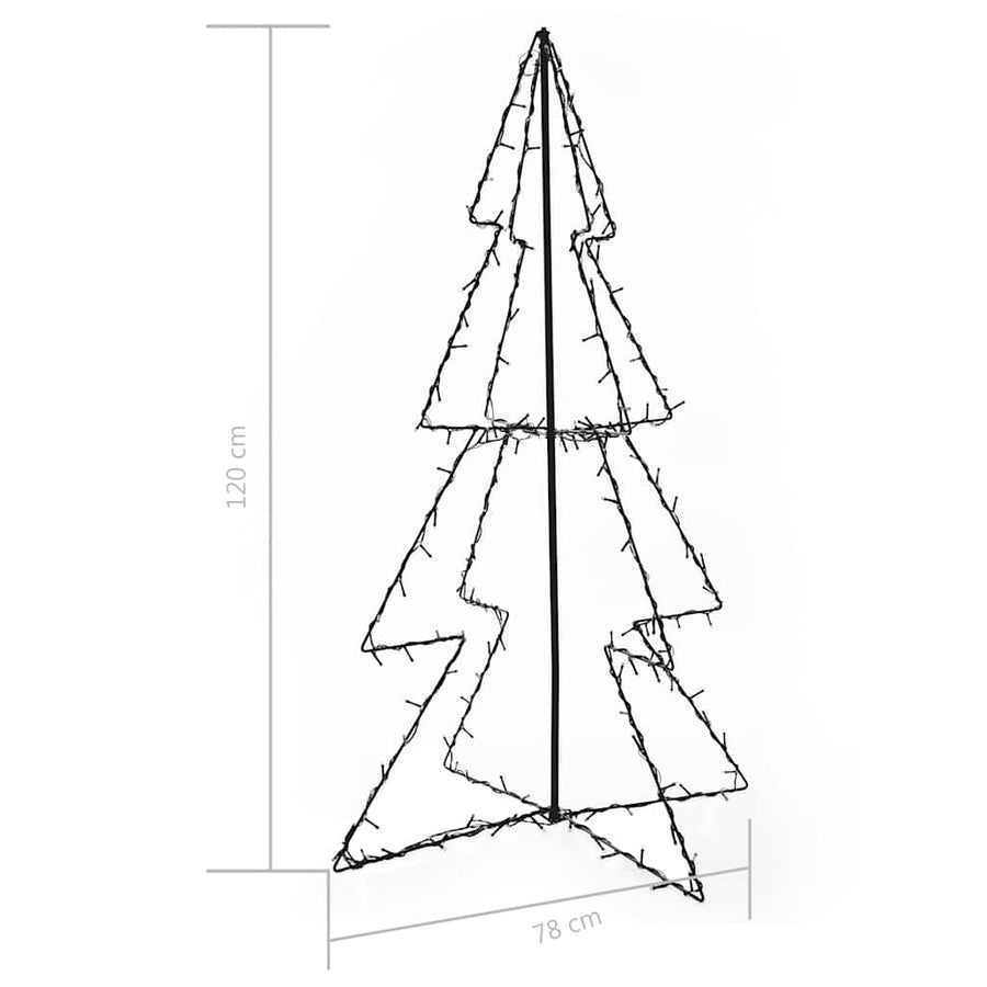 Kegelkerstboom 160 Led's Binnen En Buiten 78X120 Cm Warmwit 120 x 78 cm