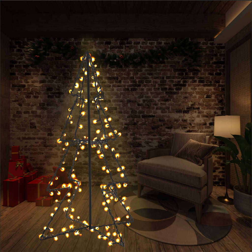 Kegelkerstboom 160 Led's Binnen En Buiten 78X120 Cm Warmwit 120 x 78 cm