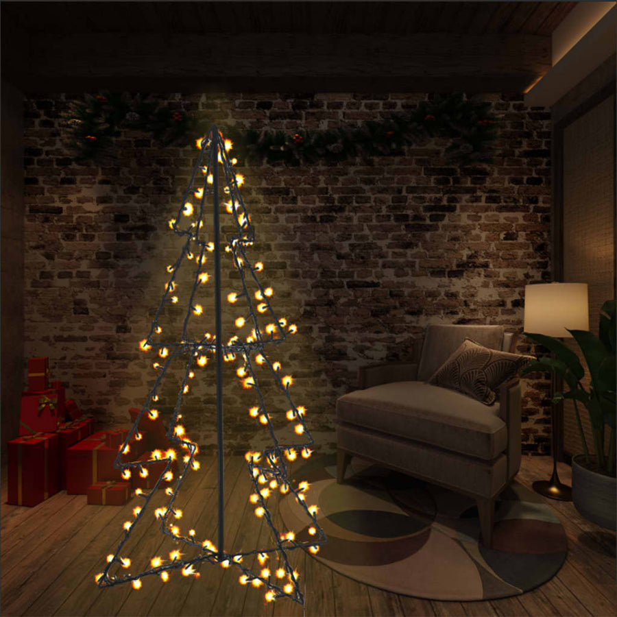 Kegelkerstboom 160 Led's Binnen En Buiten 78X120 Cm Warmwit 120 x 78 cm