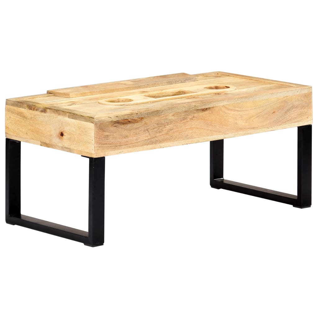 Salontafel Cassettestijl 100X52X45 Cm Massief Mangohout