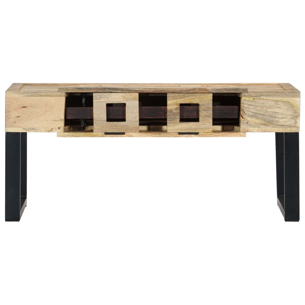 Salontafel Cassettestijl 100X52X45 Cm Massief Mangohout