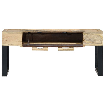 Salontafel Cassettestijl 100X52X45 Cm Massief Mangohout