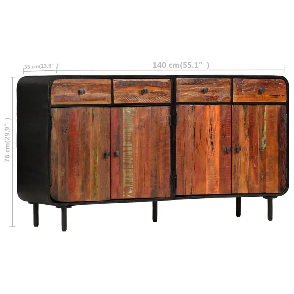 Dressoir 140X35X76 Cm Massief Gerecycled Hout