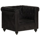 Fauteuil Chesterfield-Stijl Echt Leer Zwart