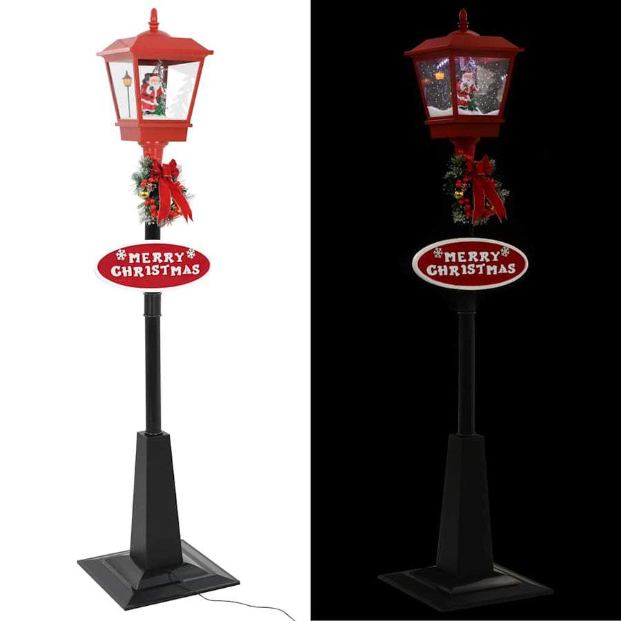 Straatlantaarn met kerstman LED 180 cm