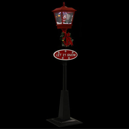 Straatlantaarn met kerstman LED 180 cm