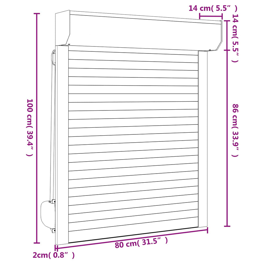 Roljaloezie Wit 80 x 100 cm Aluminium en Polyurethaan