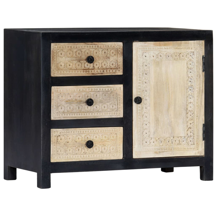 Bijzetkast Handgesneden 75X35X60 Cm Massief Mangohout