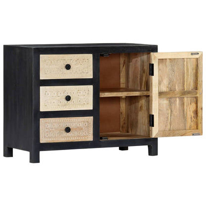 Bijzetkast Handgesneden 75X35X60 Cm Massief Mangohout