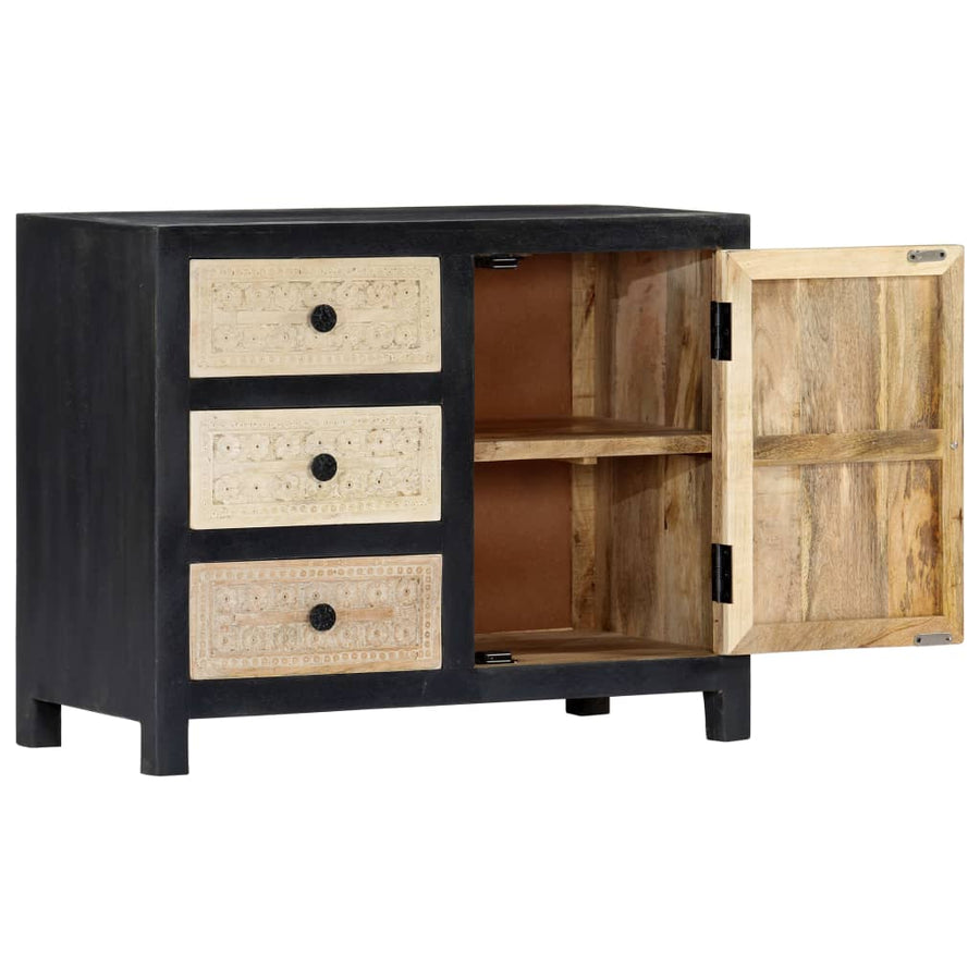Bijzetkast Handgesneden 75X35X60 Cm Massief Mangohout